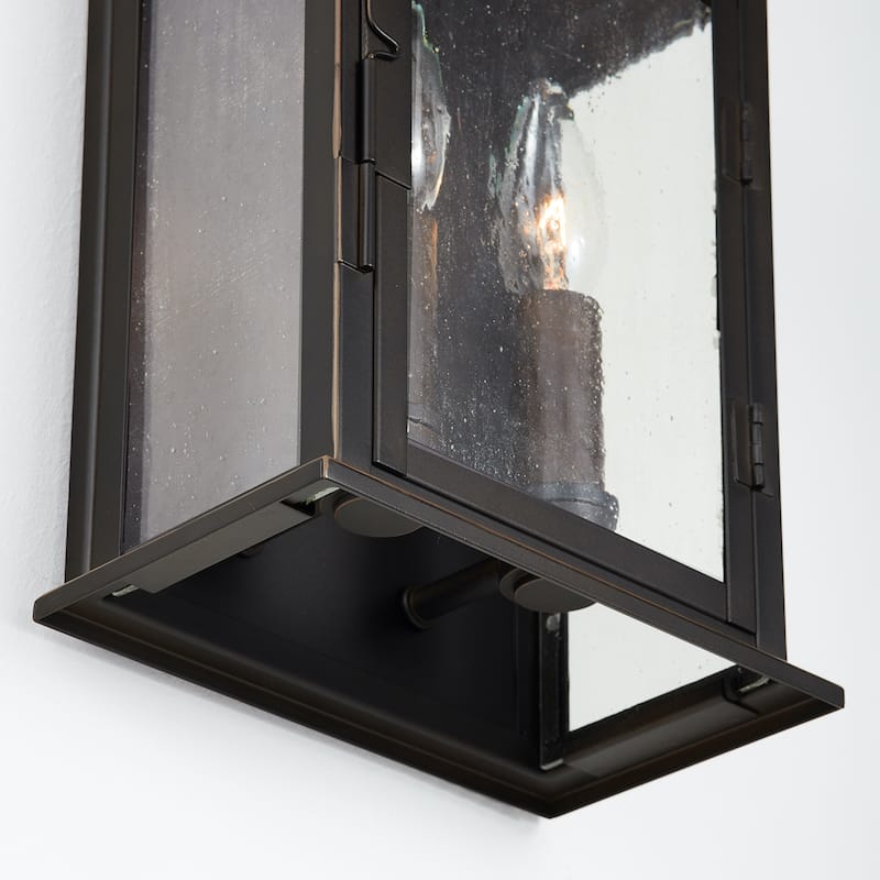 Bolton Oiled Bronze Outdoor Wall Lantern w/ Antiqued Glass