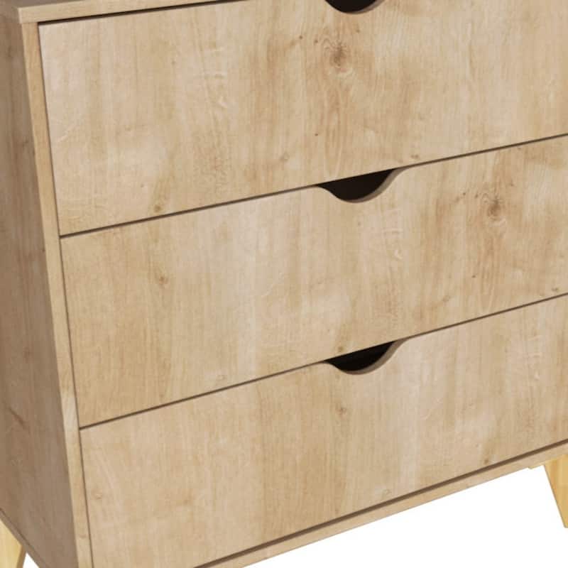 HomeRoots 30" Natural Three Drawer Dresser