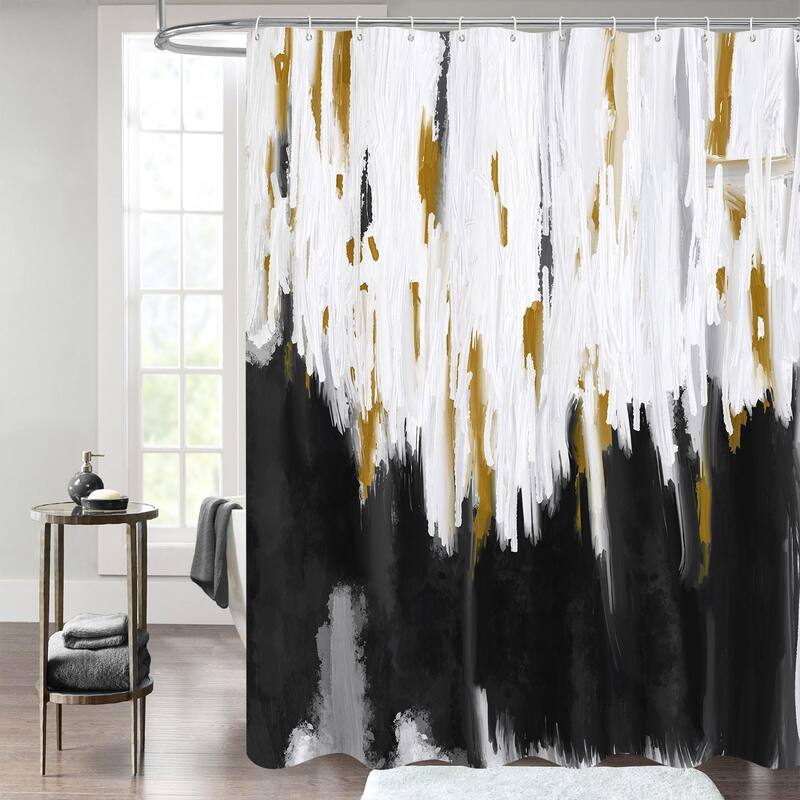 Abstract Black Ombre Shower Curtain, 72"x72", Chic Modern Decor