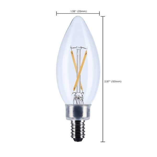 3 Watt B11 LED Candelabra Base Clear 3000K CCT 120 Volt