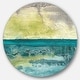 preview thumbnail 1 of 5, Designart 'Beyond the Horizon I' Farmhouse Metal Circle Wall Art 11 x 11 - disc of 11 inch