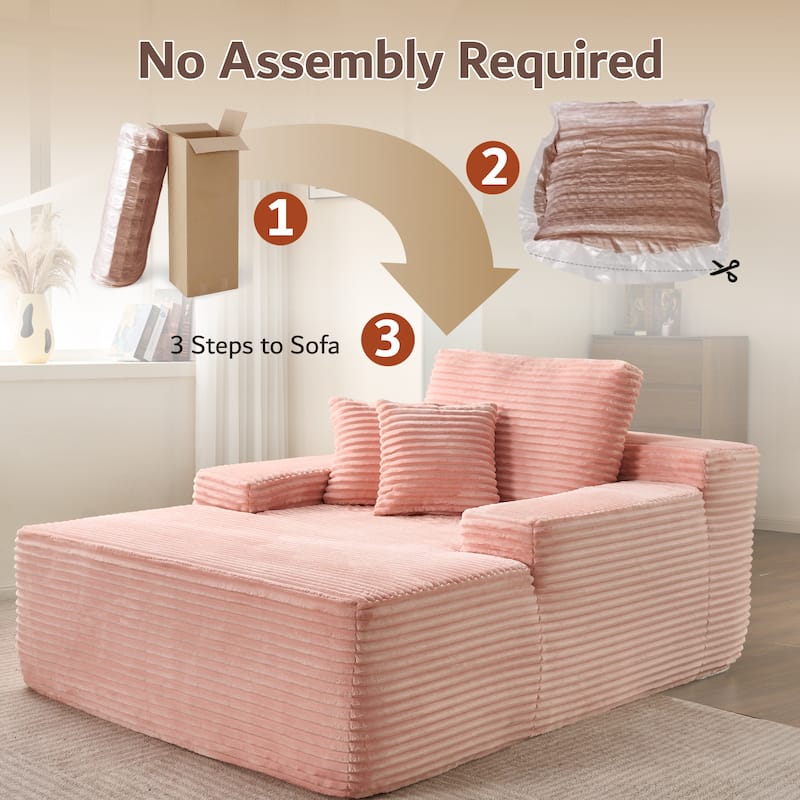 OVIOS Plush Convertible Floor Lounge Sofa