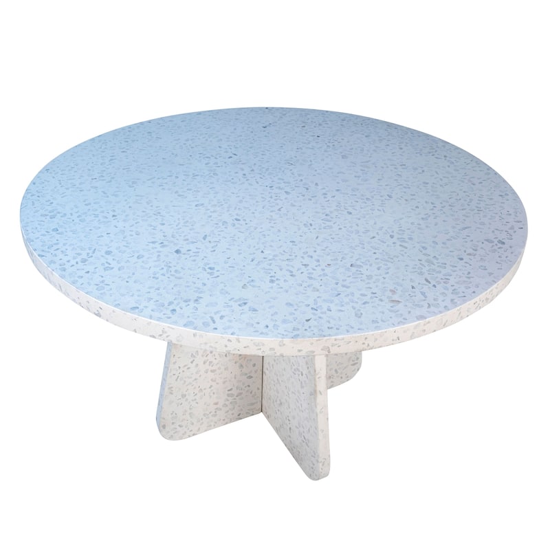 Piper 47-inch Diameter White Terrazzo Pedestal Dining Table
