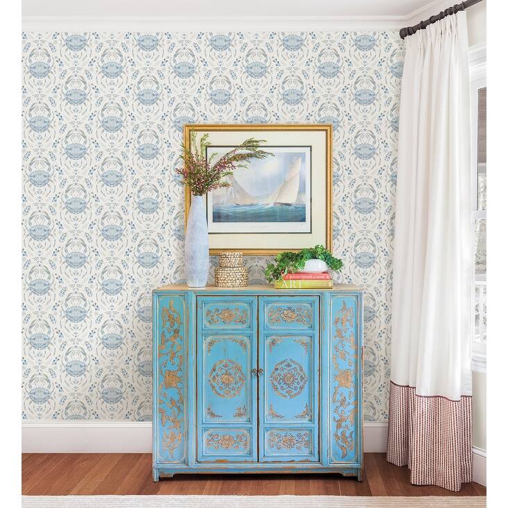 NuWallpaper Blue Shellby Peel & Stick Wallpaper - 216 x 20.5 x 0.025