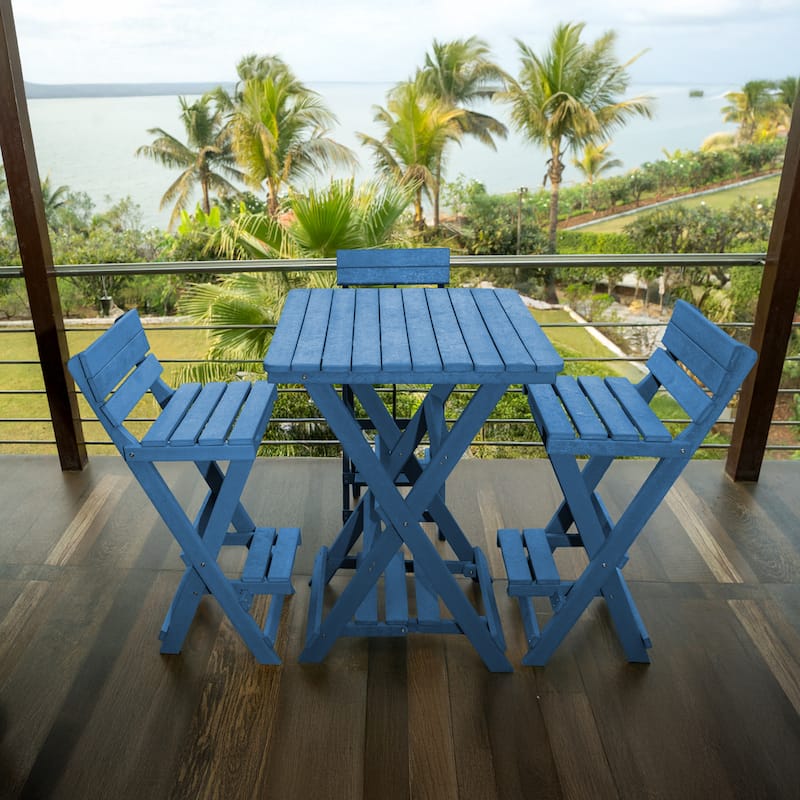 Key West Fully Assembled All-Weather Outdoor Folding Bar Set - 5-piece