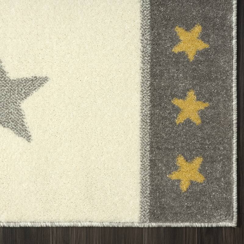 Kids Teddy Bear on the Moon Area Rug