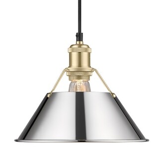 Yep by Golden Lighting Orwell 1-light 10in Pendant in Brushed Champagne Brass and Chrome shade - Gold