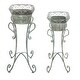 preview thumbnail 34 of 37, SAFAVIEH Hendrick Victorian Scroll Iron Outdoor Planter Set of 2.