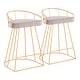 preview thumbnail 3 of 17, Canary Contemporary Counter Stool in Gold and Velvet (Set of 2)