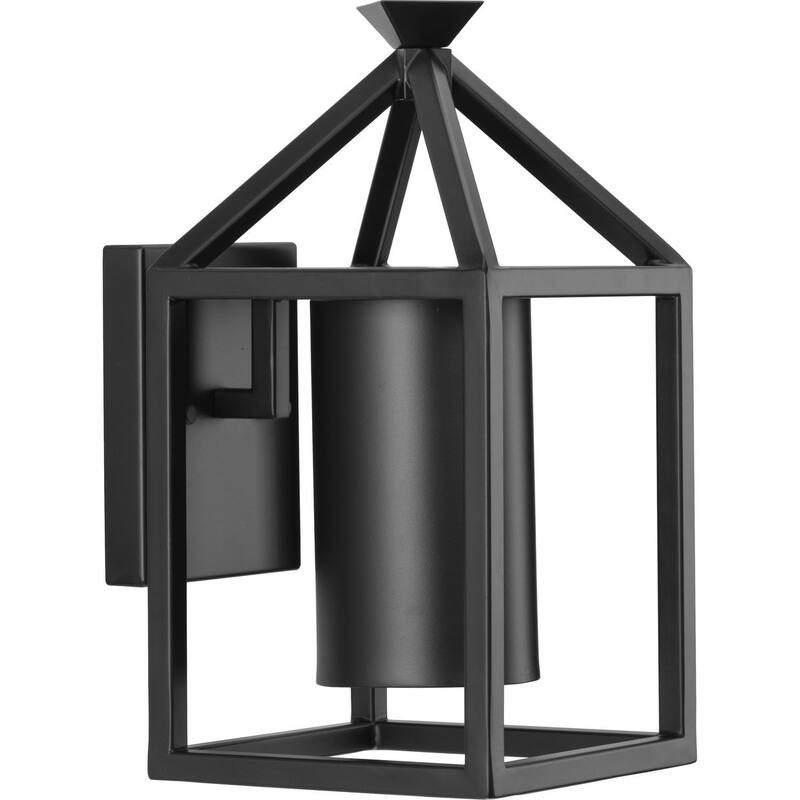 Stallworth Collection One-Light Matte Black Contemporary Outdoor Medium Wall Lantern - 6.5 in x 8 in x 12.5 in
