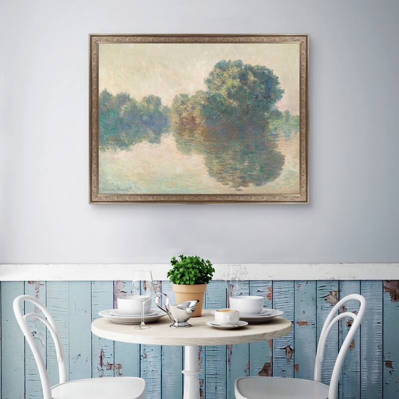Masterpiece Art Gallery| The Seine at Giverny by Claude Monet - Framed Canvas Art Print
