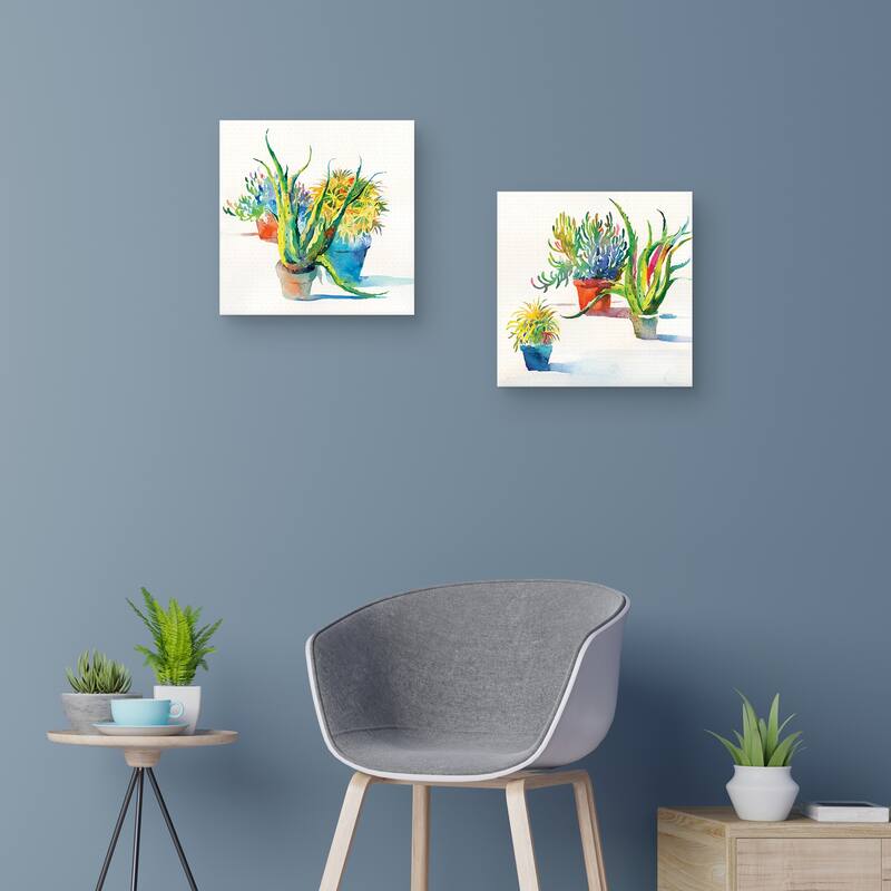 Succulent Trio I, Succulent Trio II by Theresa Troise Heidel Canvas Art Prints