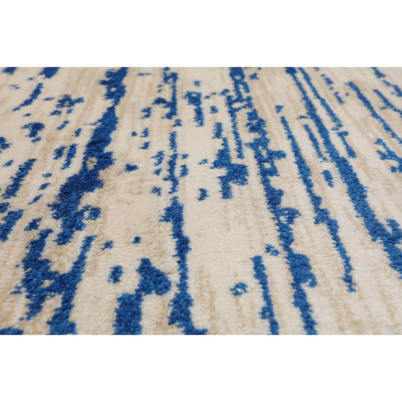 Gray Polypropylene Lisette Modern Oriental Area Rug