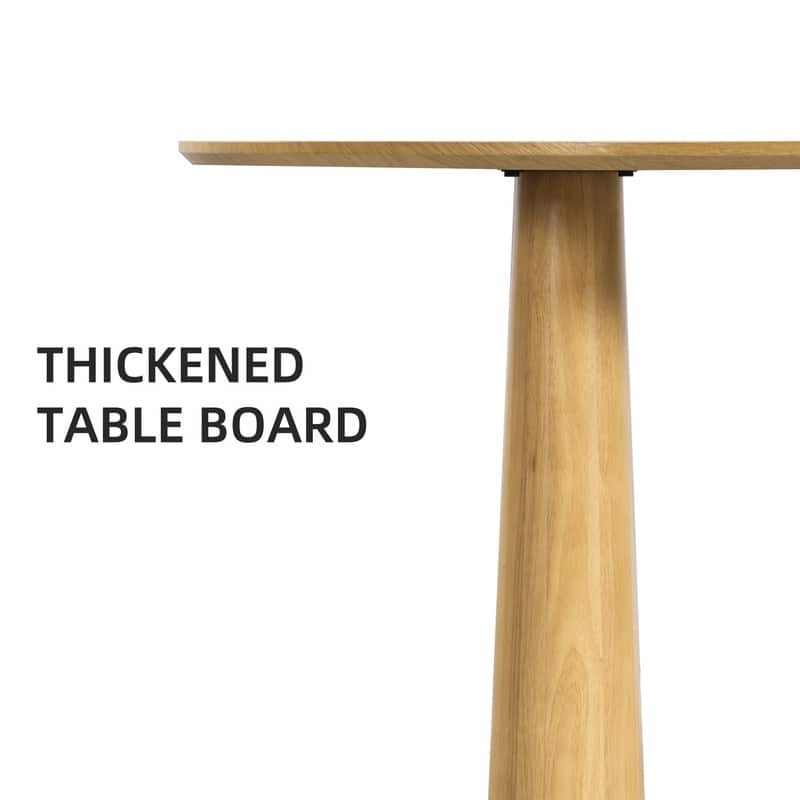 45" Round Dining Table Kitchen Table for 4 with Arc-Shaped Edge Top and 4 Tapered Legs for Living Room Dining Room Coffee Office