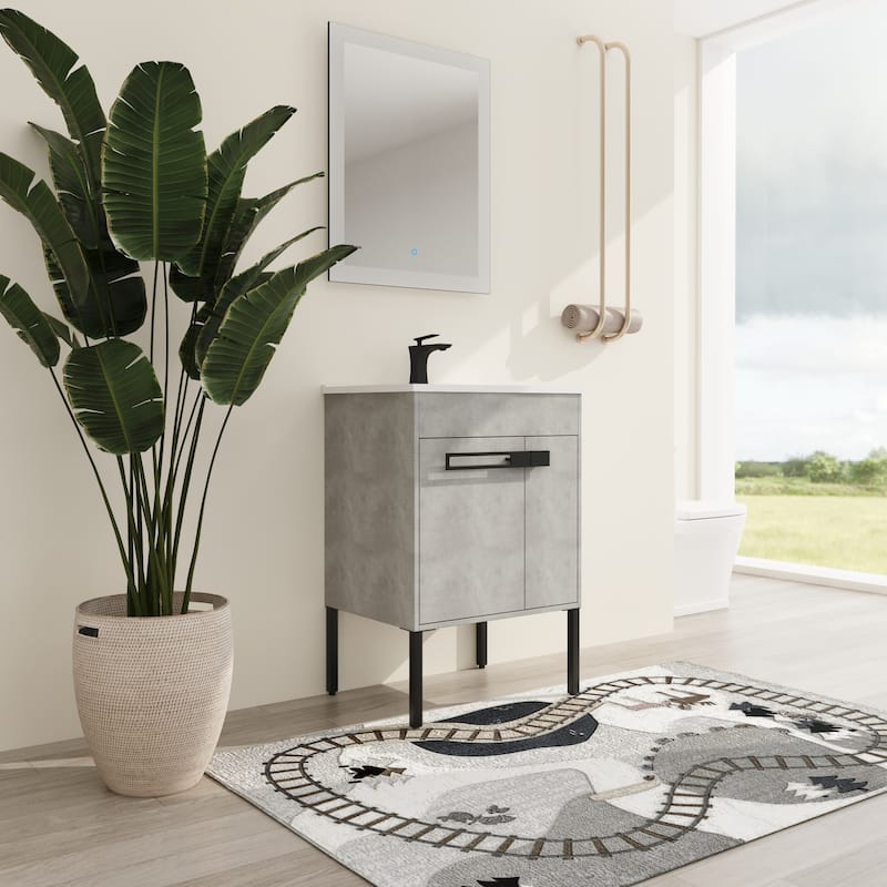 Malwee 24"/30"/36" FreeStanding Bathroom Vanity, Floor Stand Bathroom Vanity with Ceramic Top,Soft Close Door