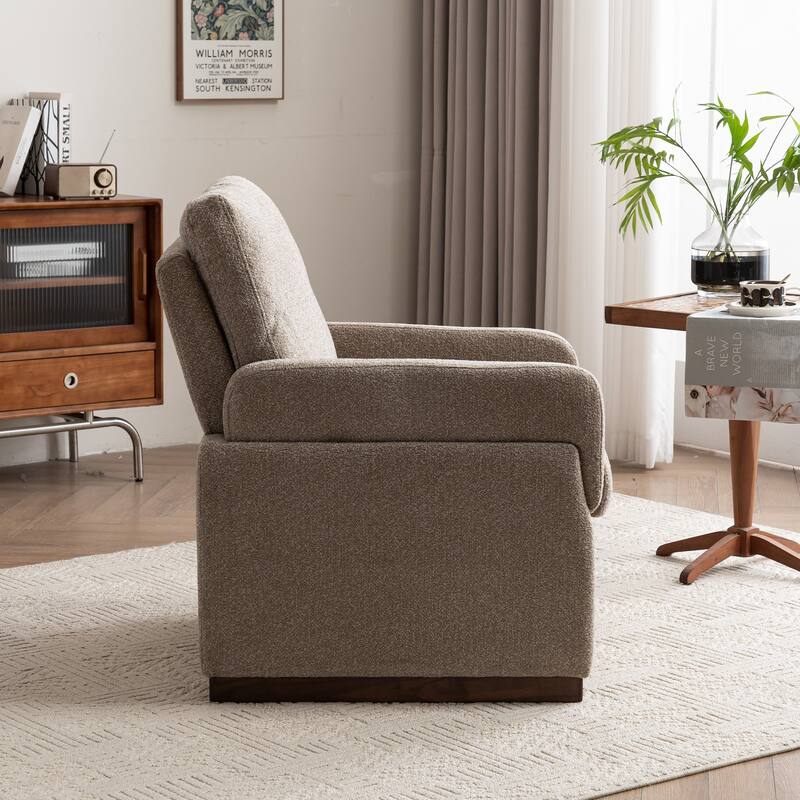 Modern Boucle Fabric Upholstered Accent Arm Chair for Living Room