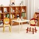 preview thumbnail 13 of 16, Kids Table and 2 Chairs Set, 3 Pieces Toddler Table and Chair Set, Wooden Activity Play Table Set (Lion&Monkey)