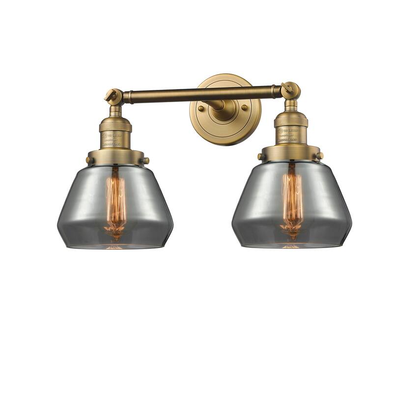 Innovations Lighting Fulton 2 Light 17" Wide Bathroom Vanity Light - Brushed Brass / Smoked