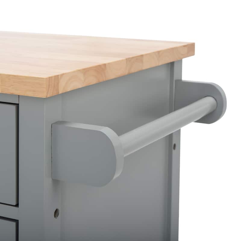 SAFAVIEH Fawn 1-Door 2-Drawer 2-Shelf Kitchen Cart - 33.5" W x 16.9" L x 35" H - 33Wx17Dx35H