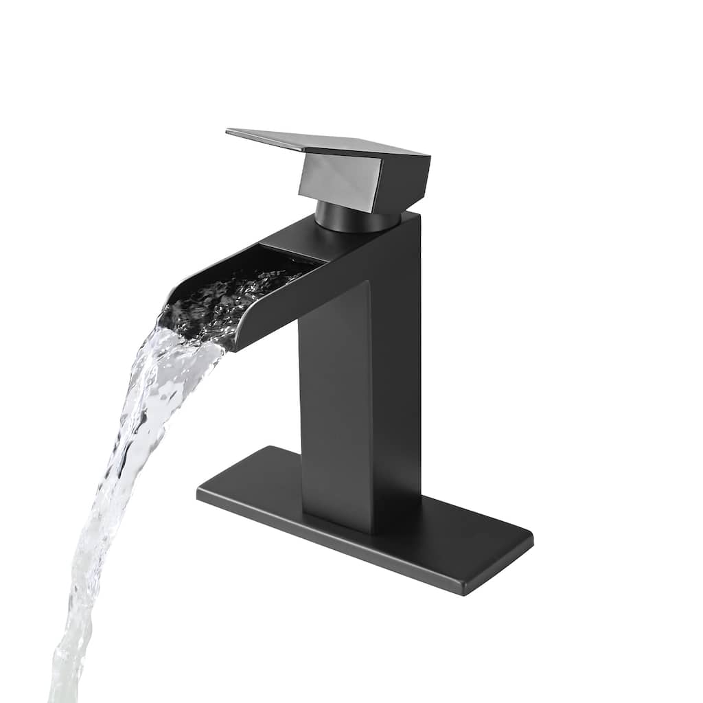 Topcraft Single Handle Waterfall Bathroom Faucet with Baseplate