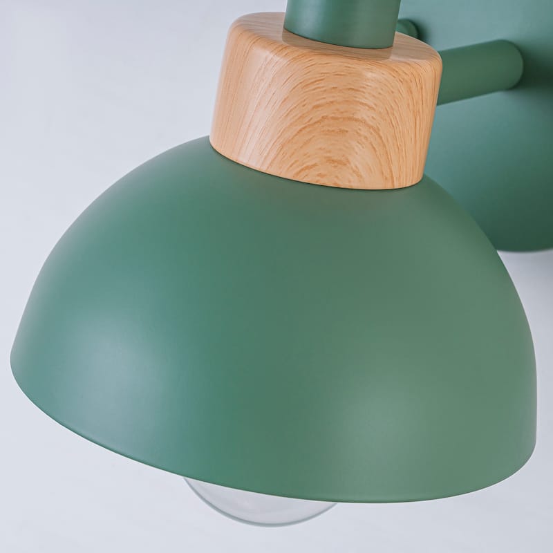 Contemporary 1-Light Dome Macaron Wall Sconce Barn Light - Green - H6.3" × W5.9" × D8.1"