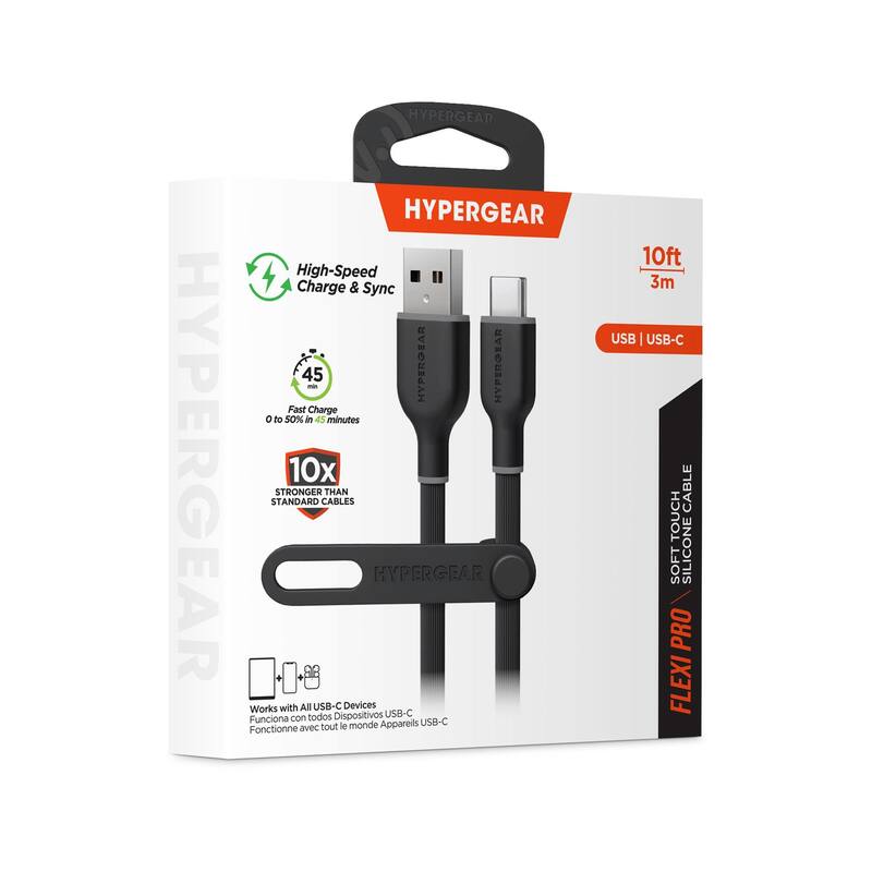 HyperGear Flexi PRO USB to USB-C Cable 10ft