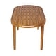 preview thumbnail 9 of 29, Christopher Knight Home - Solmere Outdoor Dining Table, Acacia Wood Frame with Slatted Oval Top & Non-Slip Foot Pads - 70.08" L