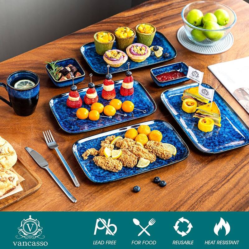 vancasso Stern Series Reactive Glaze Stoneware Plates Set