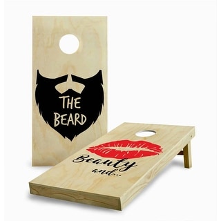 Beauty and the Beard Cornhole Game (Choose Wraps or Boards)