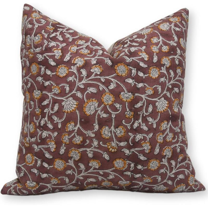 Fabdivine Linen Bohemian Block print pillow Cover - Pillow Covers - 20" x 20"