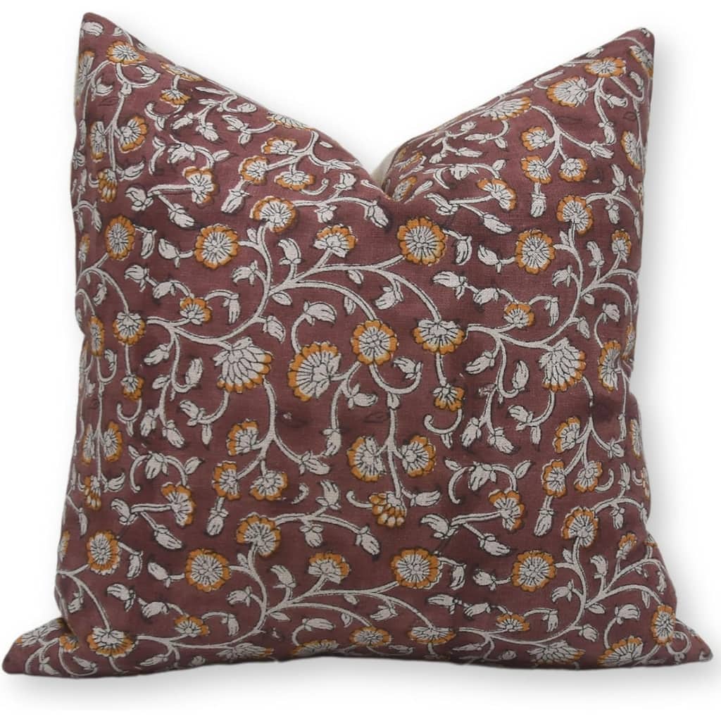Fabdivine Linen Bohemian Block print pillow Cover