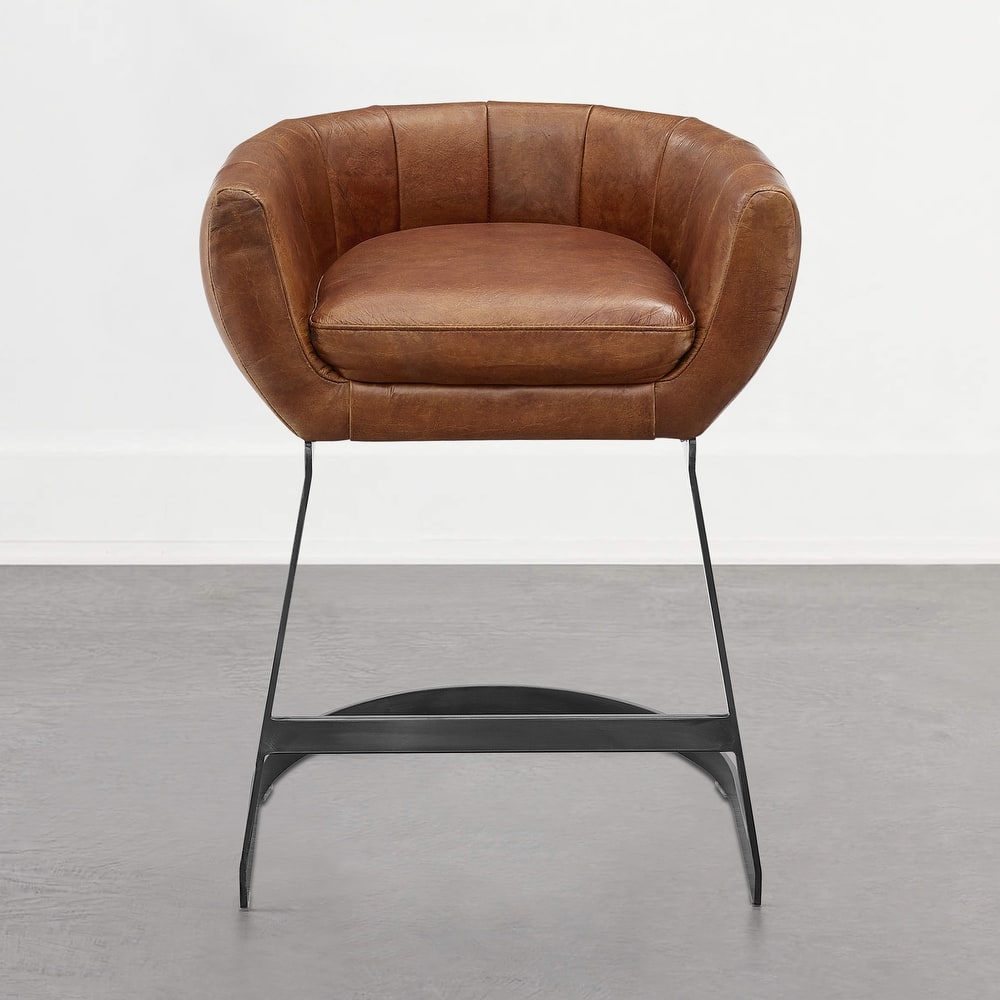 Art Leon Genuine Leather Barstool Counter Stool