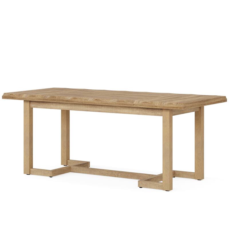 Rectangular Computer Desk, Writing Table with Solid Wood Legs, Executive Desk Workstation for Home Office, Work & Study