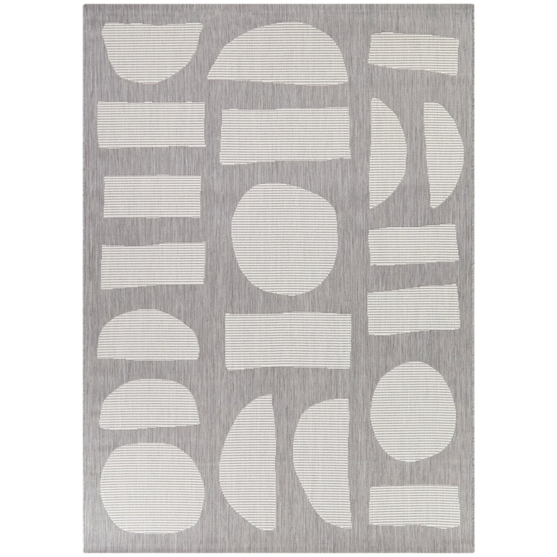 Garrigue Modern Abstract Indoor/Outdoor Area Rug - 5'3" x 7' - Grey