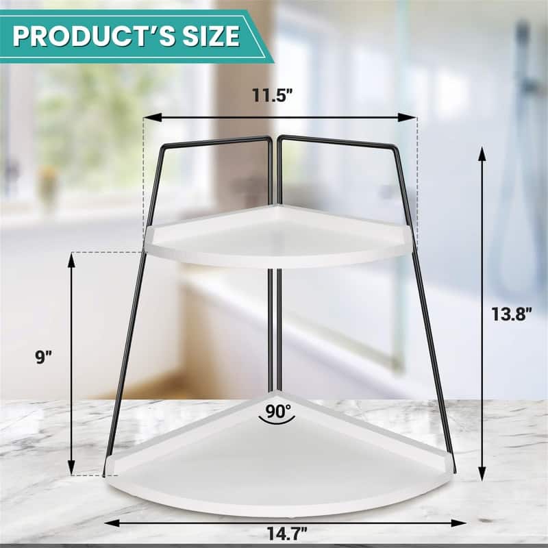 2 Tier Bathroom Counter Organizer - 10"D x 14.7"W x 13.8"H
