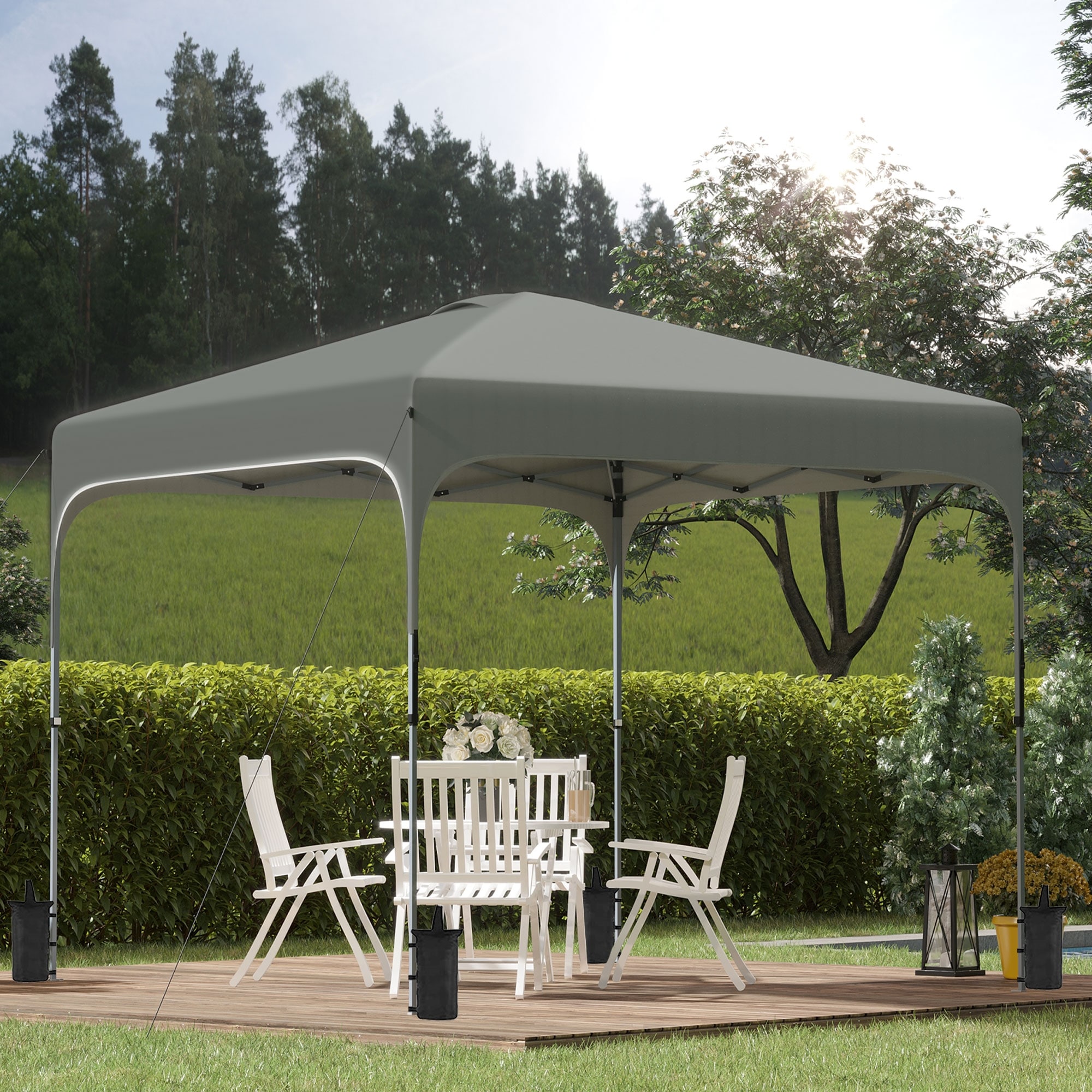 Weighted gazebo top