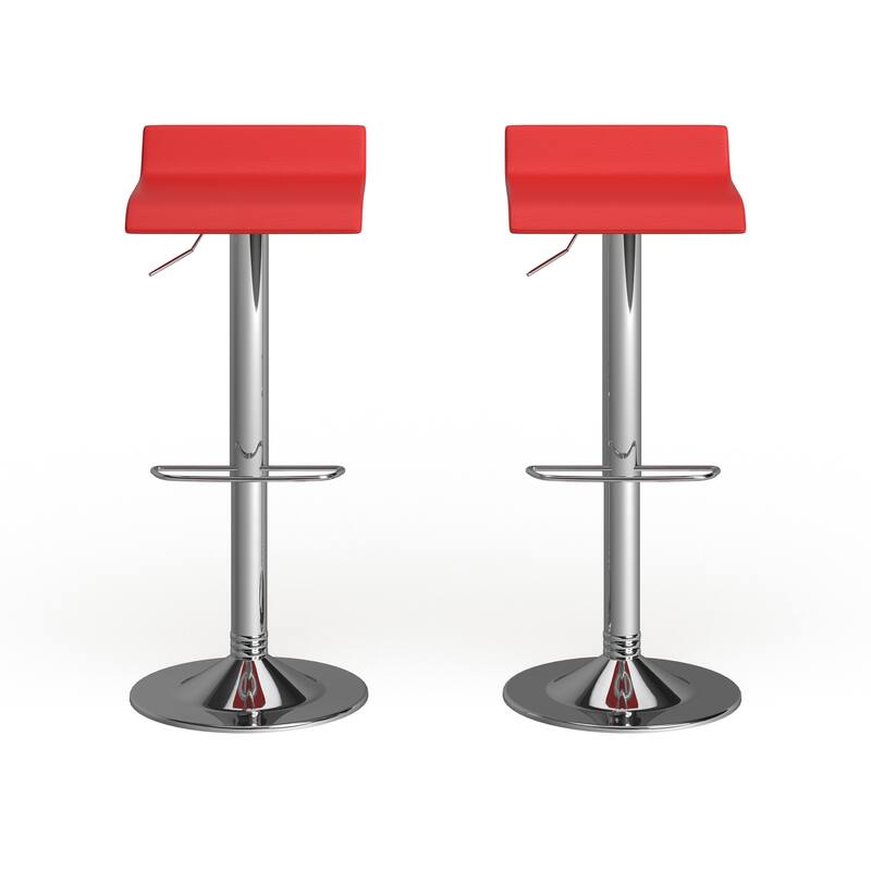 Porch & Den Blaine Chrome Air Lift Adjustable Swivel Stools (Set of 2)