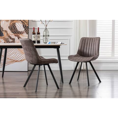 Porthos Home Vue Dining Chairs Set of 2, Microfiber and Metal Legs