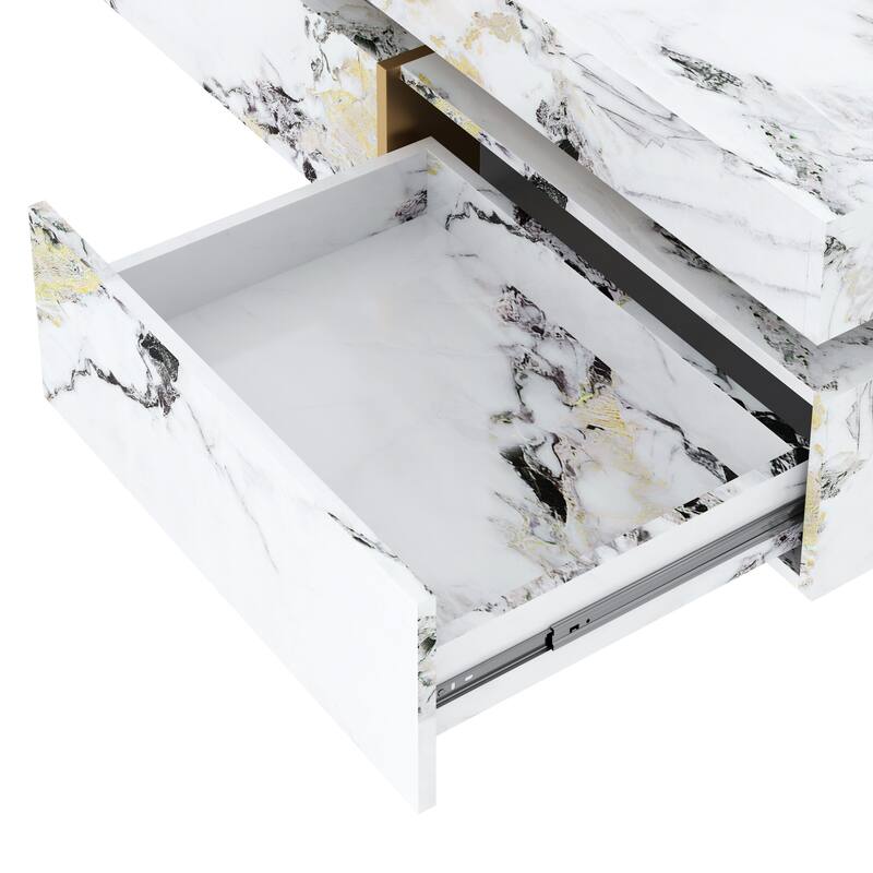 Modern Square Marble Textured Coffee table