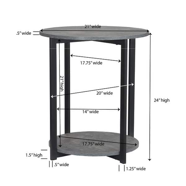 dimension image slide 5 of 6, Household Essentials Side End Table with Storage Shelf