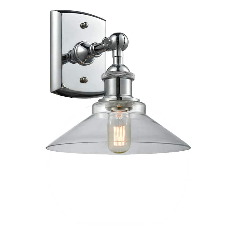 Innovations Lighting Disc Single Light 10" Wide Bathroom Sconce - Polished Chrome / Clear