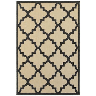 Style Haven Cara Mixed Pile Quatrafoil Lattice Indoor/ Outdoor Area Rug