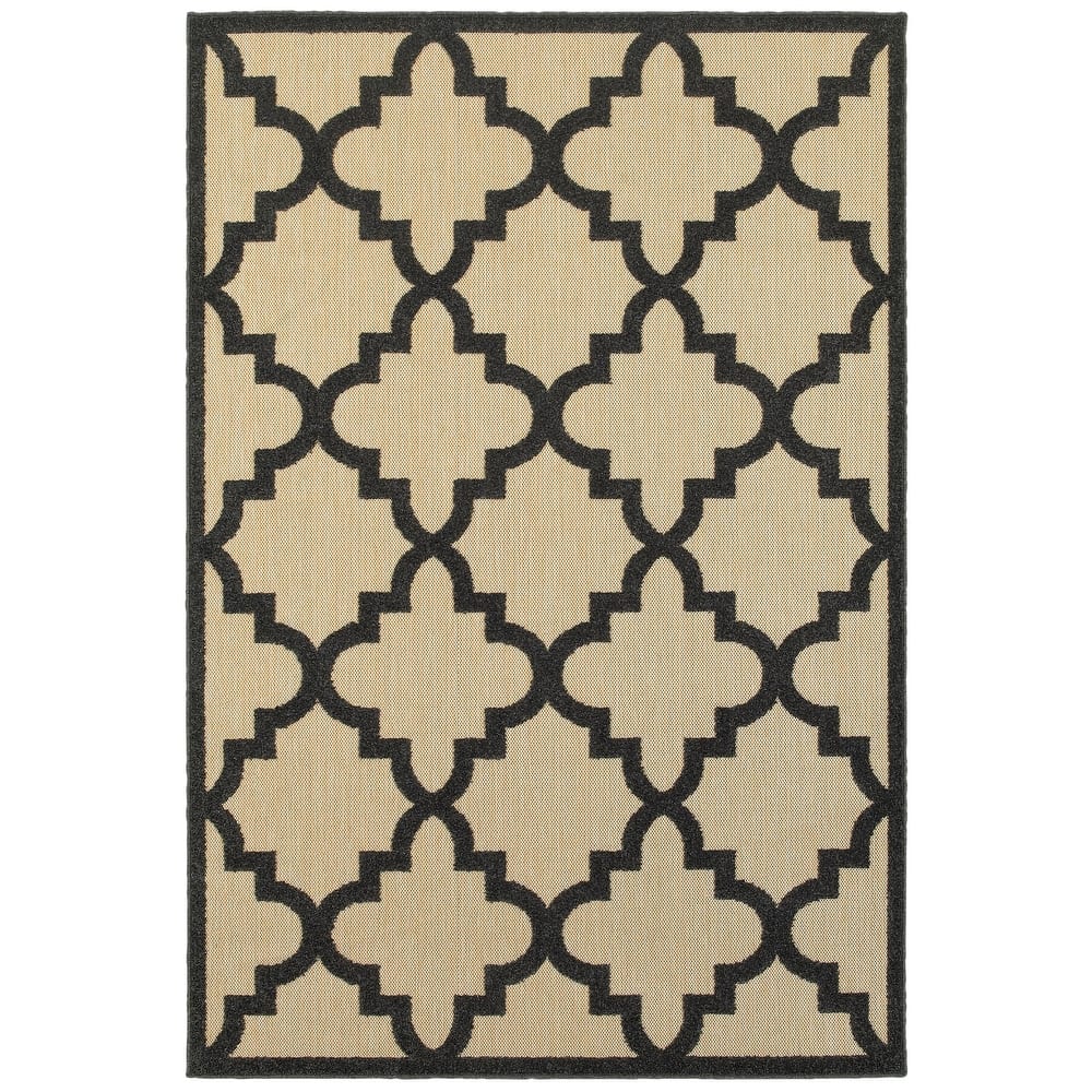 Style Haven Cara Mixed Pile Quatrafoil Lattice Indoor/ Outdoor Area Rug
