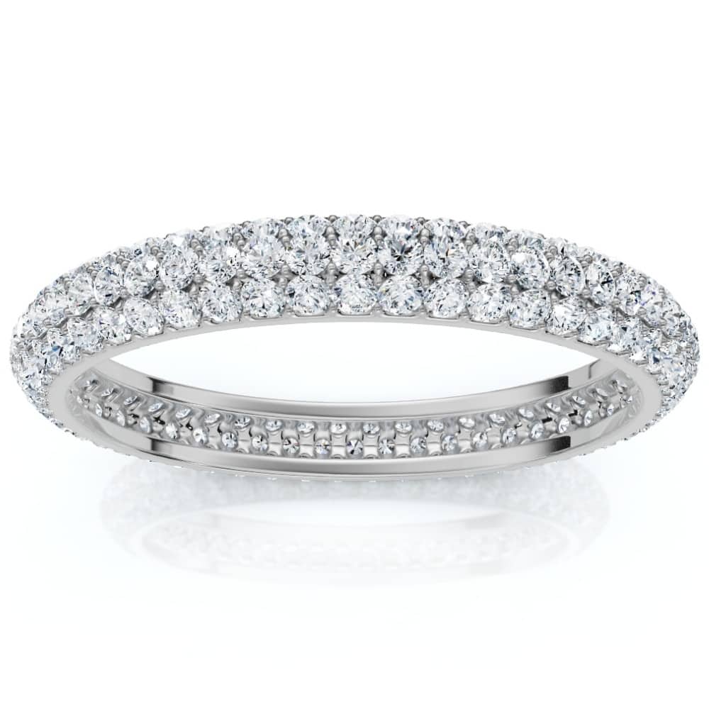Bliss Diamond 1Ct Pave Diamond Eternity Ring Gold Lab Grown