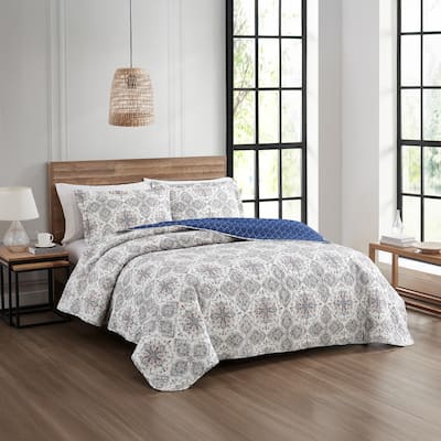 Modern Threads Soren 3-Piece Quilt Set, Reversible Bedspread and 2 Pillow Shams