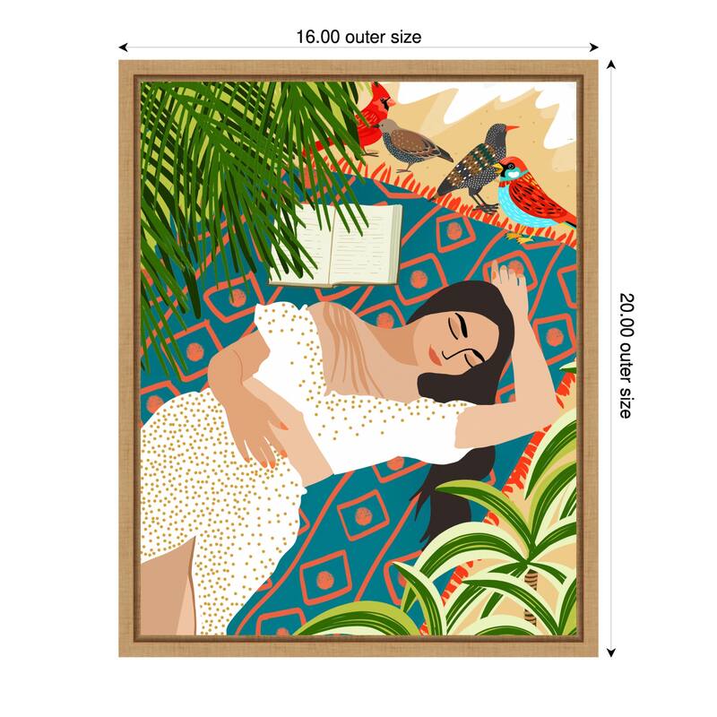 Beach. Read. Sleep. Repeat. by Uma Gokhale (16 x 20 in.), Framed Canvas Wall Art Print