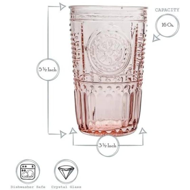 Bormioli Rocco Set of 4 Romantic Cooler Glasses - 16 oz.