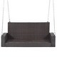 preview thumbnail 12 of 47, 2-Person Wicker Hanging Porch Swing with Chains, Cushion and Pillow