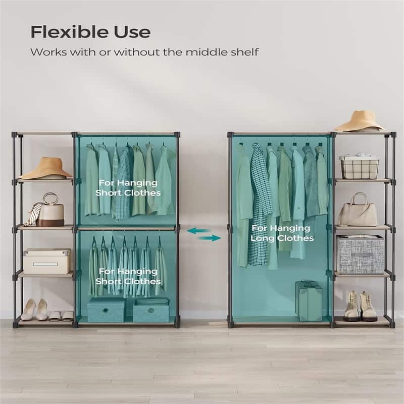 Freestanding Closet Organizer -  48.8"L x 16.9"W x 71.7"H