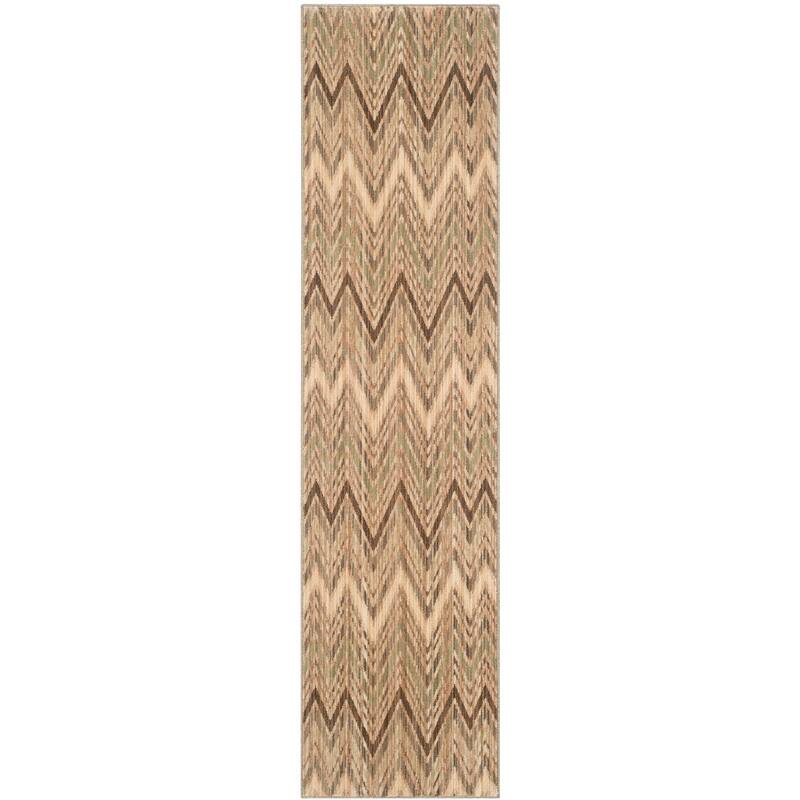 SAFAVIEH Infinity Carelle Modern Polyester Rug - 2' x 8' Runner - Taupe/Beige